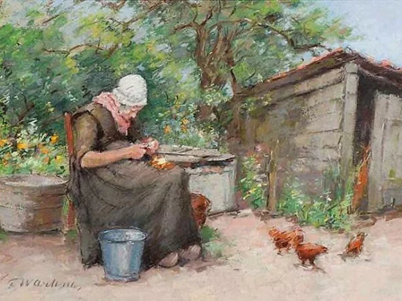 1855-Froukje Wartena - Pelare le patate al solePelare le patate al sole